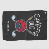 ゴルフバグかわいいアウトドアスポーツゴルフギャグノベルティ ゴルフタオル (横)