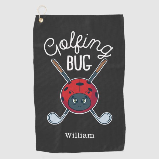 ゴルフバグかわいいアウトドアスポーツゴルフギャグノベルティ ゴルフタオル (正面)