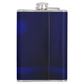 ゴルフバチュラーパーティのゴルフボールとコースのネイビーブルー フラスク (裏面)