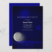 ゴルフバチュラーパーティネイビーブルーゴルフボール – ゴルファー 招待状 (正面/裏面)