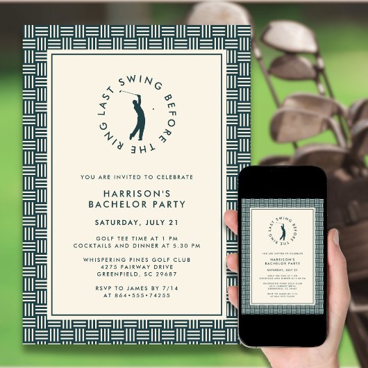 ゴルフバチュラーパーティラストスイングウィザーズリングや輪 招待状