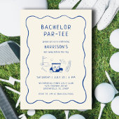 ゴルフバチュラーパーティラストスイングハンドドロッドブルー 招待状