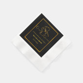 ゴルフバチュラーパーティ – ゴルファーパーティーラグジュアリー金ゴールド 縁ありカクテルナプキン (角)