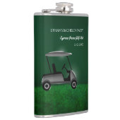 ゴルフバチュラーパーティ – ゴルフカートとコースグリーン フラスク (右)