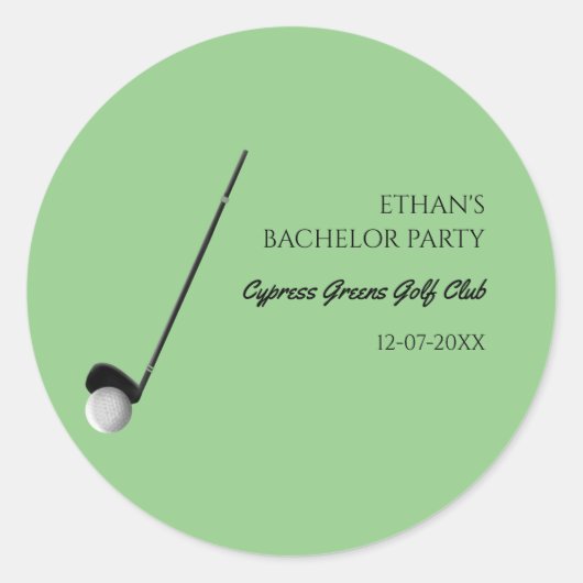 ゴルフバチュラーパーティ – ゴルフクラシックトリップスタイリッシュ ラウンドシール (正面)