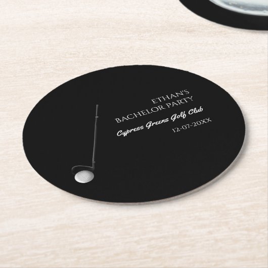 ゴルフバチュラーパーティ – ゴルフクラシックトリップスタイリッシュ ラウンドペーパーコースター (アングル)