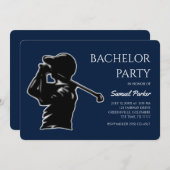 ゴルフバチュラーパーティ – ゴルフクラシック外出スタイリッシュ 招待状 (正面/裏面)