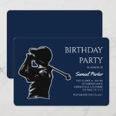 ゴルフバチュラーパーティ – ゴルフクラシック外出スタイリッシュ 招待状 (正面/裏面)