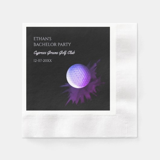 ゴルフバチュラーパーティ – ゴルフ旅行クラシックゴルファー 縁ありカクテルナプキン (正面)