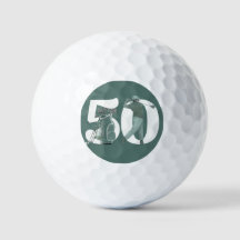 ゴルフバッグとゴルフクラブのクラシックグリーン 50歳の誕生日