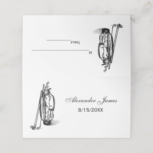 ゴルフバッグゴルフクラブエスコートカード座席表ブラック プレイスカード (外部開封)