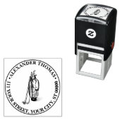 ゴルフバッグゴルフクラブブラックネーム差出人住所 セルフインキングスタンプ (インサイチュ)