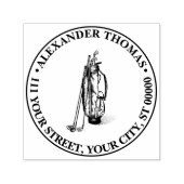 ゴルフバッグゴルフクラブブラックネーム差出人住所 セルフインキングスタンプ (デザイン)