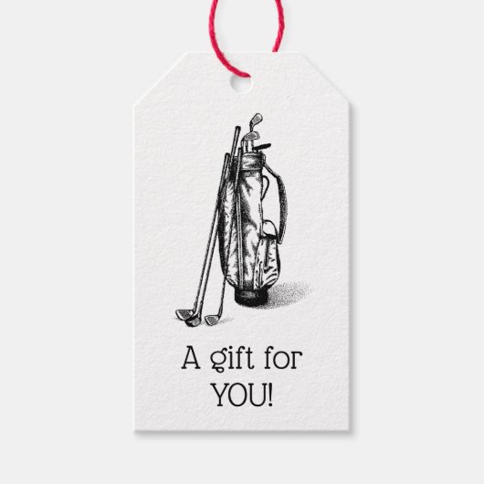 ゴルフバッグゴルフクラブブラック ギフトタグ (正面)