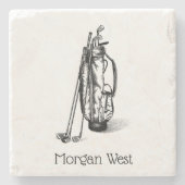 ゴルフバッグゴルフクラブブラック ストーンコースター (正面)