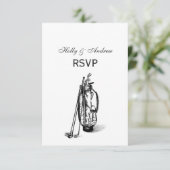 ゴルフバッグゴルフクラブブラック 出欠カード (スタンド正面)