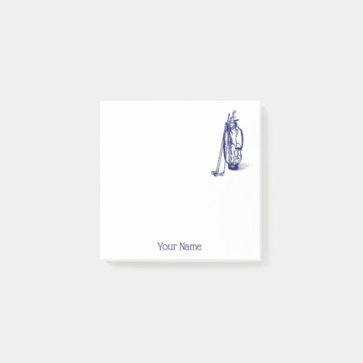 ゴルフバッグゴルフクラブブルー ポストイット (正面)