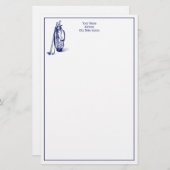 ゴルフバッグゴルフクラブブルー 便箋 (正面/裏面)