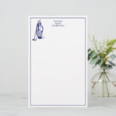 ゴルフバッグゴルフクラブブルー 便箋 (スタンド正面)