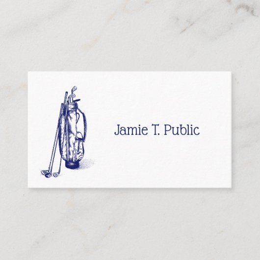 ゴルフバッグゴルフクラブブルー 名刺 (正面)