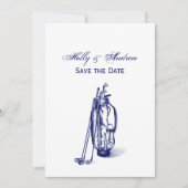 ゴルフバッグゴルフクラブブルー 招待状 (正面)