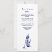 ゴルフバッグゴルフクラブブルー 招待状 (裏面)