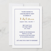 ゴルフバッグゴルフクラブブルー 招待状 (裏面)