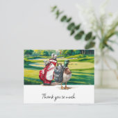 ゴルフバッグサンキューカードゴルフコース水彩 ポストカード (スタンド正面)