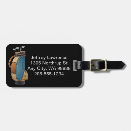 ゴルフバッグデザインラゲージタグ ラゲッジタグ (正面横)