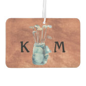 ゴルフバッグモノグラパーソナライズされたムモダンゴルファー カーエアーフレッシュナー (裏面)