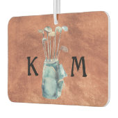 ゴルフバッグモノグラパーソナライズされたムモダンゴルファー カーエアーフレッシュナー (左)