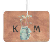 ゴルフバッグモノグラパーソナライズされたムモダンゴルファー カーエアーフレッシュナー (正面)