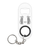 ゴルフバッグヴィンテージゴルフゴルファー個人設定 キーホルダー栓抜き (正面)