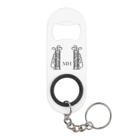 ゴルフバッグヴィンテージゴルフゴルファー個人設定 キーホルダー栓抜き (裏面)