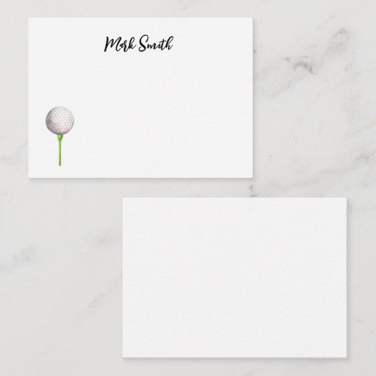 ゴルフバッグ及びゴルファーの名称付き旗 ノートカード (正面/裏面)