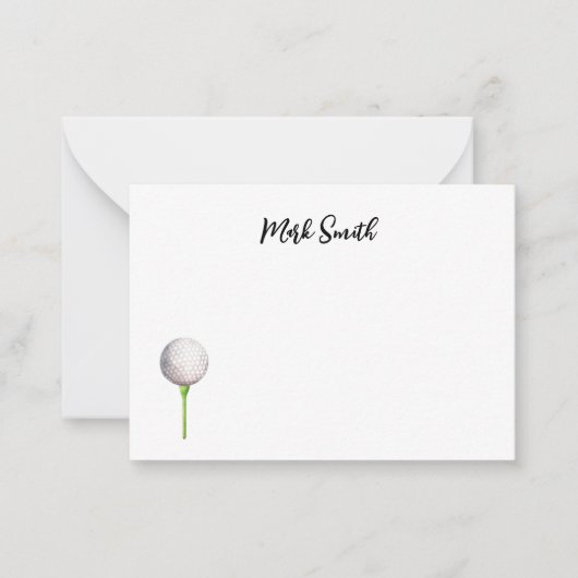 ゴルフバッグ及びゴルファーの名称付き旗 ノートカード (正面)
