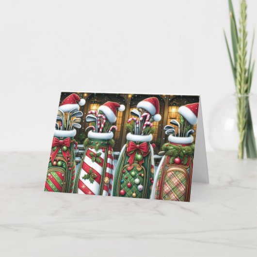 ゴルフバッグ クリスマス ホリデーカード (正面)