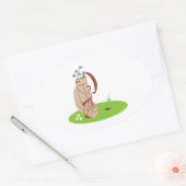 ゴルフバッグ&ボール 楕円形シール (封筒)