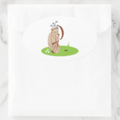 ゴルフバッグ&ボール 楕円形シール (バッグ)