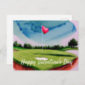 ゴルフバレンタインデートアットゴルフコースウォーターカラーホール シーズンポストカード (正面/裏面)