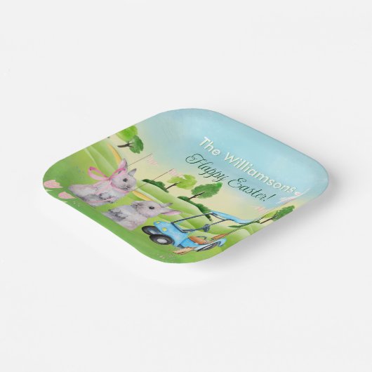 ゴルフバンニーおもしろいハッピーイースター ペーパープレート (傾斜あり)