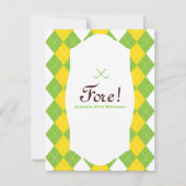 ゴルフバースデーパーティアーガイル柄のー名門私立校風の招待状 招待状 (正面)