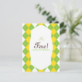 ゴルフバースデーパーティアーガイル柄のー名門私立校風の招待状 招待状 (スタンド正面)