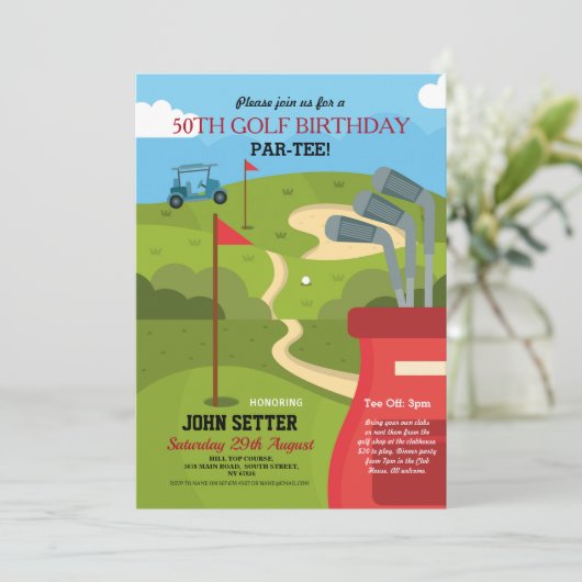 ゴルフバースデーパーティーエイジゴルファー招待状 招待状 (スタンド正面)