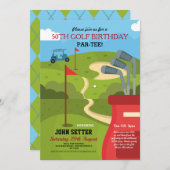 ゴルフバースデーパーティーエイジゴルファー招待状 招待状 (正面/裏面)