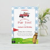 ゴルフバースデーパーティーリタイアメントブルーウォーター色 招待状 (スタンド正面)