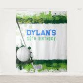 ゴルフバースデーパーティーPhoto-Op Kids Backdrop タペストリー (正面)