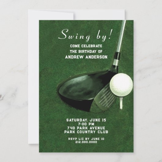 ゴルフバースデーパーティ招待状 招待状 (正面)