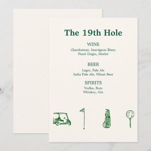ゴルフバー 招待状 (正面/裏面)