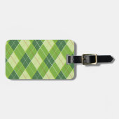 ゴルフパターアーガイルンティーグリーン荷物タグ ラゲッジタグ (正面横)